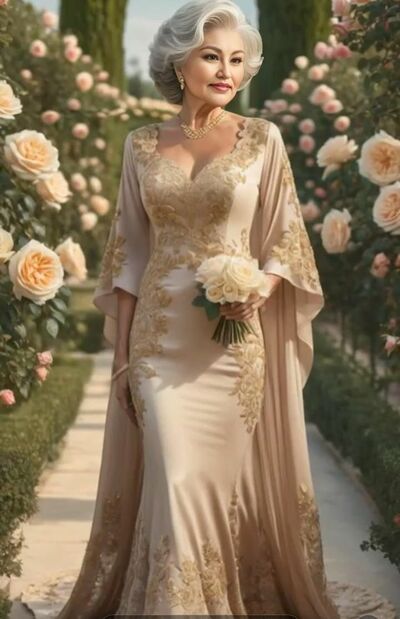 Elegant Champagne Lace Appliques Mother of Bride/ Groom Dress Evening Formal Dress Prom Dress