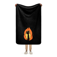 Flaming cat sherpa blanket - Thumbnail 7