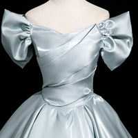 Elegant Satin Floor Length Prom Party Dress - Thumbnail 4