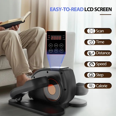 Electric under-desk elliptical – plug-in powered magnetic resistance home exercise machine