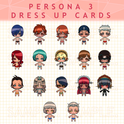 Persona 3 dress up cards