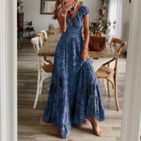 Women's Summer Bohemian Style Dress - Thumbnail 3