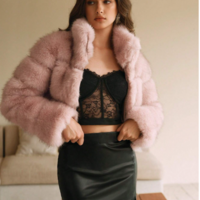 Women's Faux Fur Coat Fluffy Faux Fur Jacket Long Sleeve Lapel Furry Winter Jackets Shaggy Parka Short Coat - Thumbnail 2