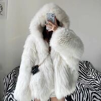 F05 Women's Faux Fur Coat Fluffy Faux Fur Jacket Long Sleeve Lapel Furry Winter Jackets Shaggy Parka Short Coat - Thumbnail 5