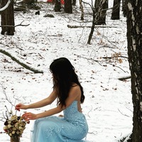 Mermaid Blue Prom Dress Tulle Backless Long Evening Dress with Lace,PD231342 - Thumbnail 1