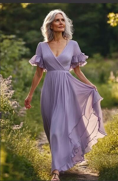 Simple A Line Purple Mother of Bride/ Groom Dress Evening Formal Dress Prom Dress