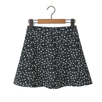 Retro short skirt holiday casual small floral A-line waist skirt - Thumbnail 8