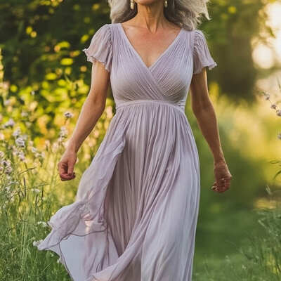 Simple a line light purple mother of bride/ groom dress evening formal dress prom dress