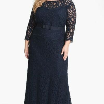 Elegant black plus size lace mother of bride/ groom dress evening formal dress prom dress