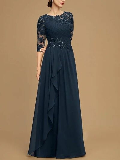 Royal Blue Lace Mother of Bride/ Groom Dress Evening Formal Dress Prom Dress