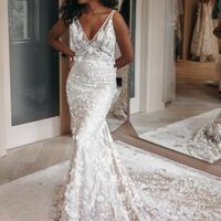 Sexy Mermaid Wedding Dress, Backless Lace Bridal Dress Wedding Gown - Thumbnail 1