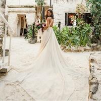 Sexy A-line Wedding Dress, Backless Bridal Dress Wedding Gown - Thumbnail 1