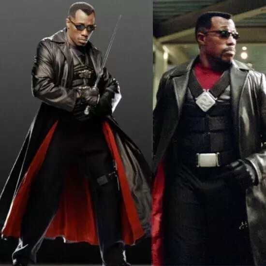 Men’s Blade Trinity-Inspired Black Leather Trench Coat – Stylish Long Coat Featuring Wesley Snipes' Iconic Look