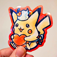Valentine's Day Pikachu Glitter Vinyl Sticker - Thumbnail 1