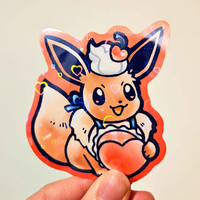 Valentine's Day Eevee Glitter Vinyl Sticker - Thumbnail 2