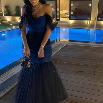 Elegant royal blue sheath prom dress formal dress evening gowns