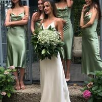 Sexy Deep V-neck Wedding Dress, Satin Bridal Dress Wedding Gown - Thumbnail 2
