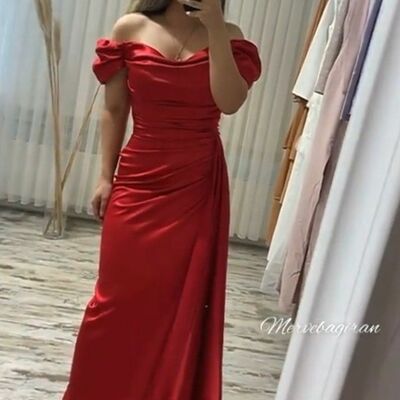 Elegant red sheath prom dress formal dress evening gowns - Thumbnail 2