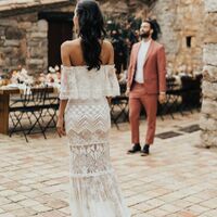 Country Lace Wedding Dress, Mermaid Bridal Dress Wedding Gown - Thumbnail 2