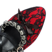 Victorian Cosplay Lacy Heeled Shoes - Thumbnail 7