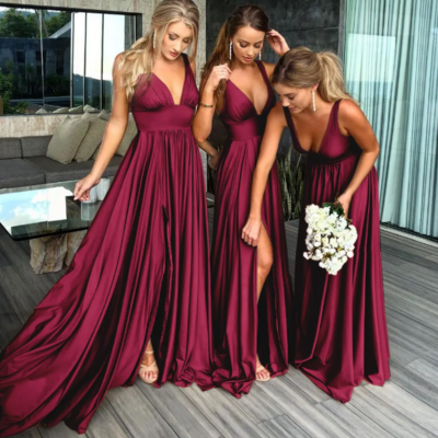 sexy split v neck backless sleeveless formal party gowns
