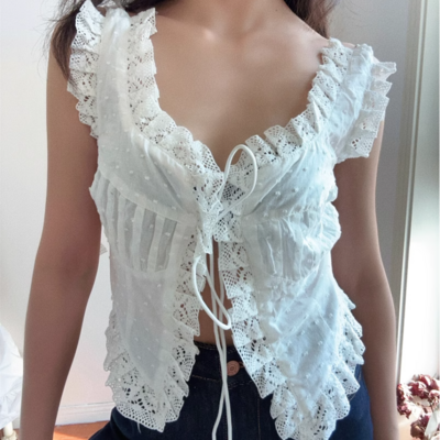 Tie rope lace sexy v-neck holiday leisure shopping sling