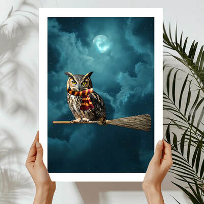 Night owl art print