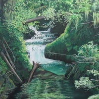 "Quinault Rain Forest" Acrylic painting on 16 x 20 inch stretched canvas. Original artwork by N.E.Thompson - Thumbnail 2