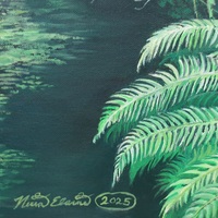 "Quinault Rain Forest" Acrylic painting on 16 x 20 inch stretched canvas. Original artwork by N.E.Thompson - Thumbnail 4