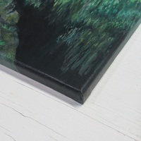 "Quinault Rain Forest" Acrylic painting on 16 x 20 inch stretched canvas. Original artwork by N.E.Thompson - Thumbnail 5