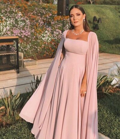 Elegant Sheath Pink with Shawl Mother of Bride/ Groom Dress Evening Formal Dress Prom Dress
