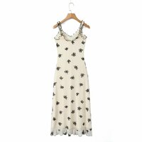 Mesh bowknot pleated V-neck vest maxi dress - Thumbnail 3