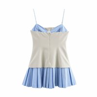Design suspenders poplin patchwork dress skirt - Thumbnail 1