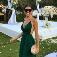 Simple A-line Dark Green Long Chiffon Prom Dresses - Thumbnail 5