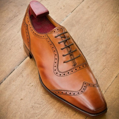 Handmade men spectators oxford brown dress lace up wingtip shoes - Thumbnail 5