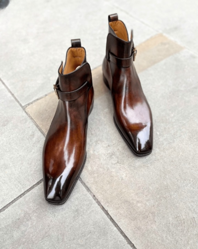 Brown Patina Leather Jodhpur Dress Boot