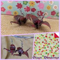 Origami Crane Earrings - Kimono Set - Thumbnail 4