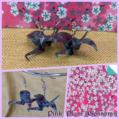 Origami crane earrings - kimono set