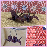 Origami Crane Earrings - Kimono Set - Thumbnail 1