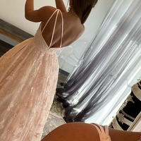 One Shoulder Appliques Light Pink Prom Dress，Evening Dress with Pockets,PD231365 - Thumbnail 1