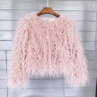 F10 Women's Faux Fur Coat Fluffy Faux Fur Jacket Long Sleeve Lapel Furry Winter Jackets Shaggy Parka Short Coat - Thumbnail 3