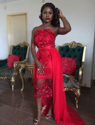 Elegant Red Sheath Lace Prom Dress Formal Dress Evening Gowns