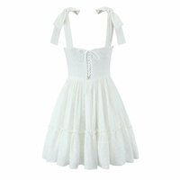 Lace-up embroidered tube top waist dress summer seaside vacation suspender skirt - Thumbnail 2