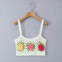 Fashion lazy pastoral color knitted flower hollow small sling - Thumbnail 5