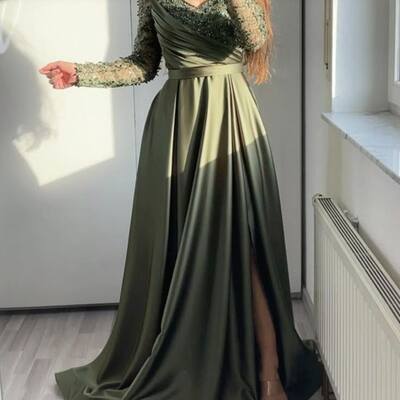 Elegant oliver a line lace prom dress formal dress evening gowns