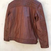 Crafted Leather Men's Motorcycle Brown Genuine Lambskin Leather Slim fit Biker jacket  - Thumbnail 3