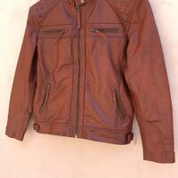 Crafted Leather Men's Motorcycle Brown Genuine Lambskin Leather Slim fit Biker jacket  - Thumbnail 6