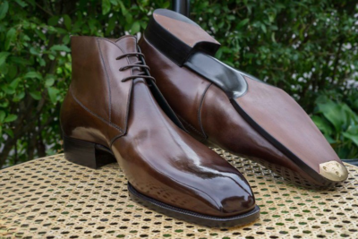 Brown Leather Chukka Lace up Dress Boot