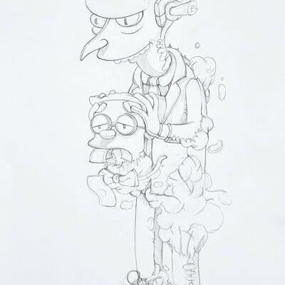 Sketch drawing by dhani barragan "deconstructed burns" 