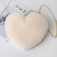 Plush Heart-Shaped Chain Shoulder Bag – Valentine’s Day Party Purse for Women - Thumbnail 5